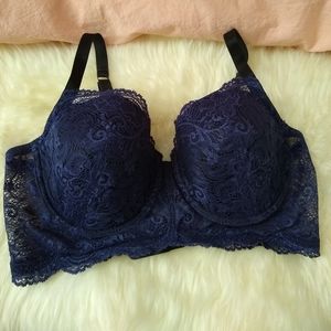 Thirdlove 38C Longline Lace Bra - Navy Blue
